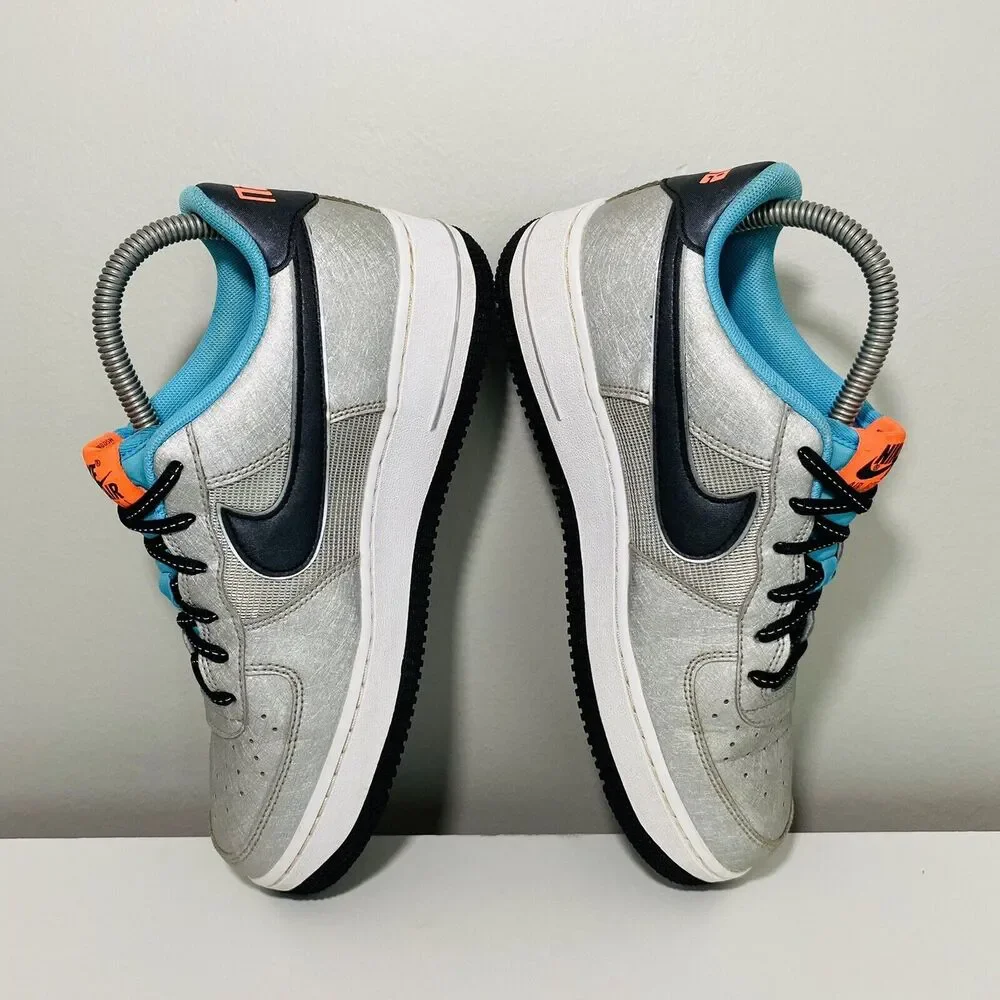 Nike Air Force 1 One Low Boys 6Y Shoes Silver Gray Space To Dream CW6011-001 - Picture 9 of 12